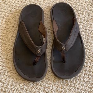 Brown flip flops
